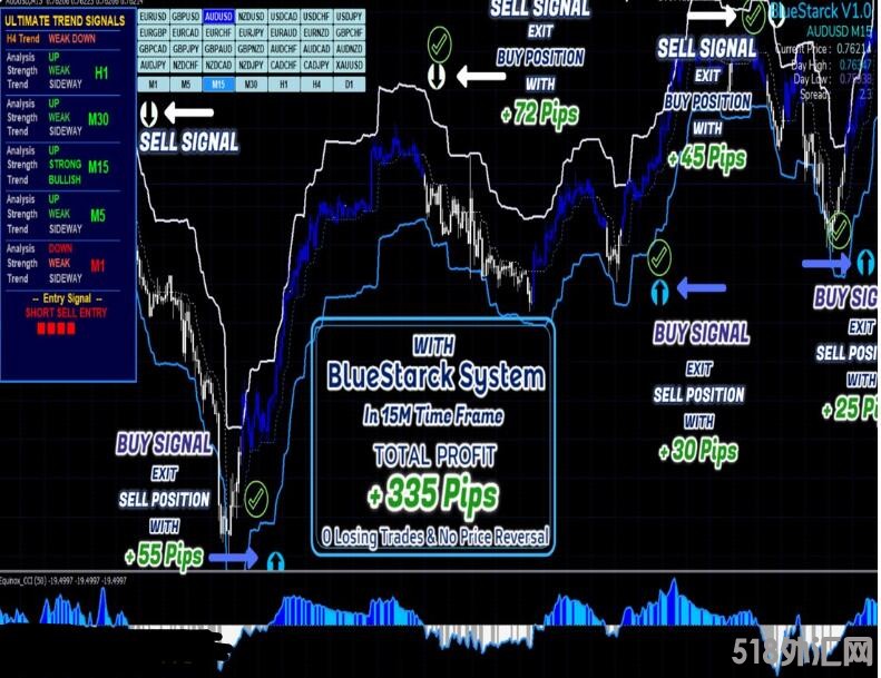 MT4 外汇BlueStarck Trading System高胜率的交易系统 外汇VIP指标下载